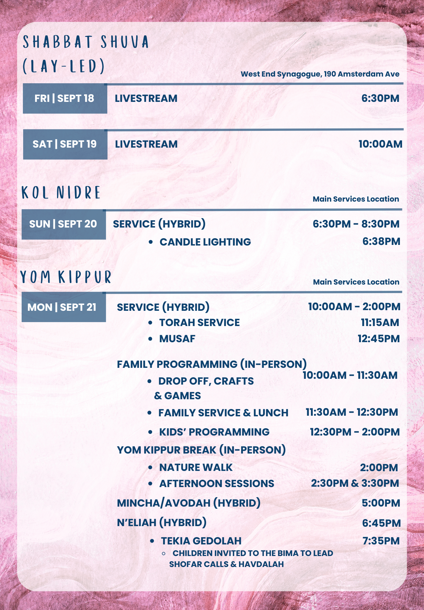 HHD 2026 Services Schedule page 2