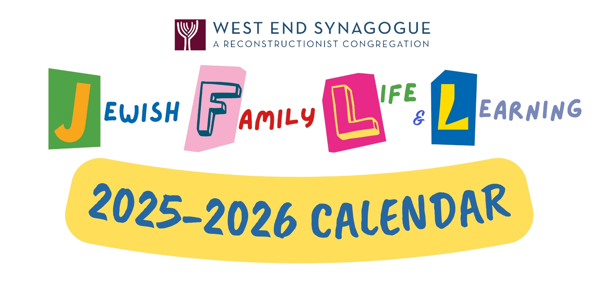 link to Jewish Family Life & Learning tots, kids and teens programs calendar